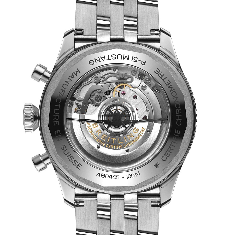 Часы Breitling Super Avi B04 Chronograph GMT 46 P-51 Mustang AB04453A1B1A1 — нержавеющая сталь, мужские