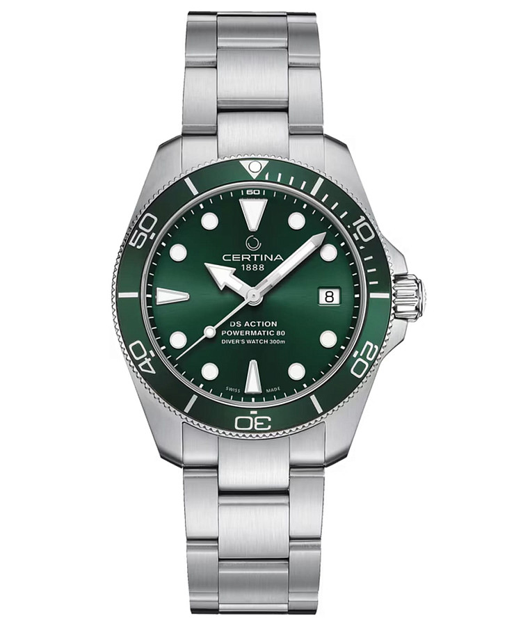 Часы Certina DS Action Diver C048.807.11.091.00 — мужские, зеленый