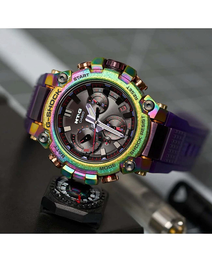 Часы Casio G-Shock MTG-B3000PRB-1A — мужские, фиолетовый