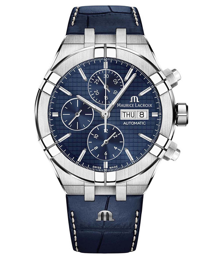 Часы Maurice Lacroix Aikon Automatic Chronograph AI6038-SS001-430-1 — мужские, синий
