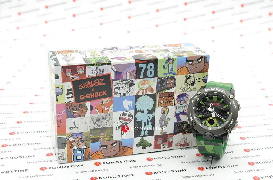Часы Casio G-Shock x Gorillaz GA-2000GZ-3A — черный, карбон