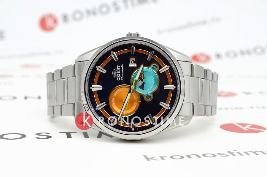 Часы Orient Stretto Sun & Moon RA-AK0316L — механические, металл сталь