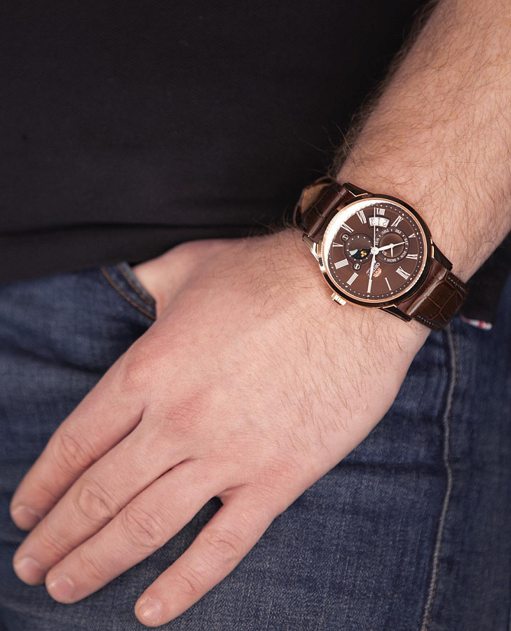 Часы Orient Sun & Moon RA-AK0009T (RN-AK0009T) — коричневый, металл сталь