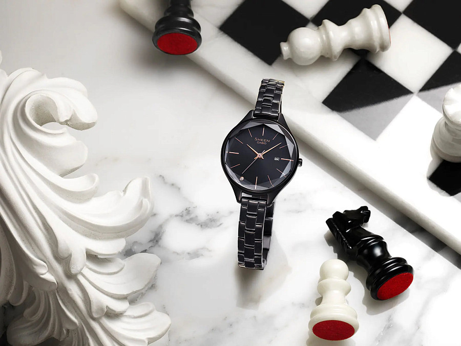 Часы Casio Sheen SHE-4062BD-1A — металл сталь, Япония