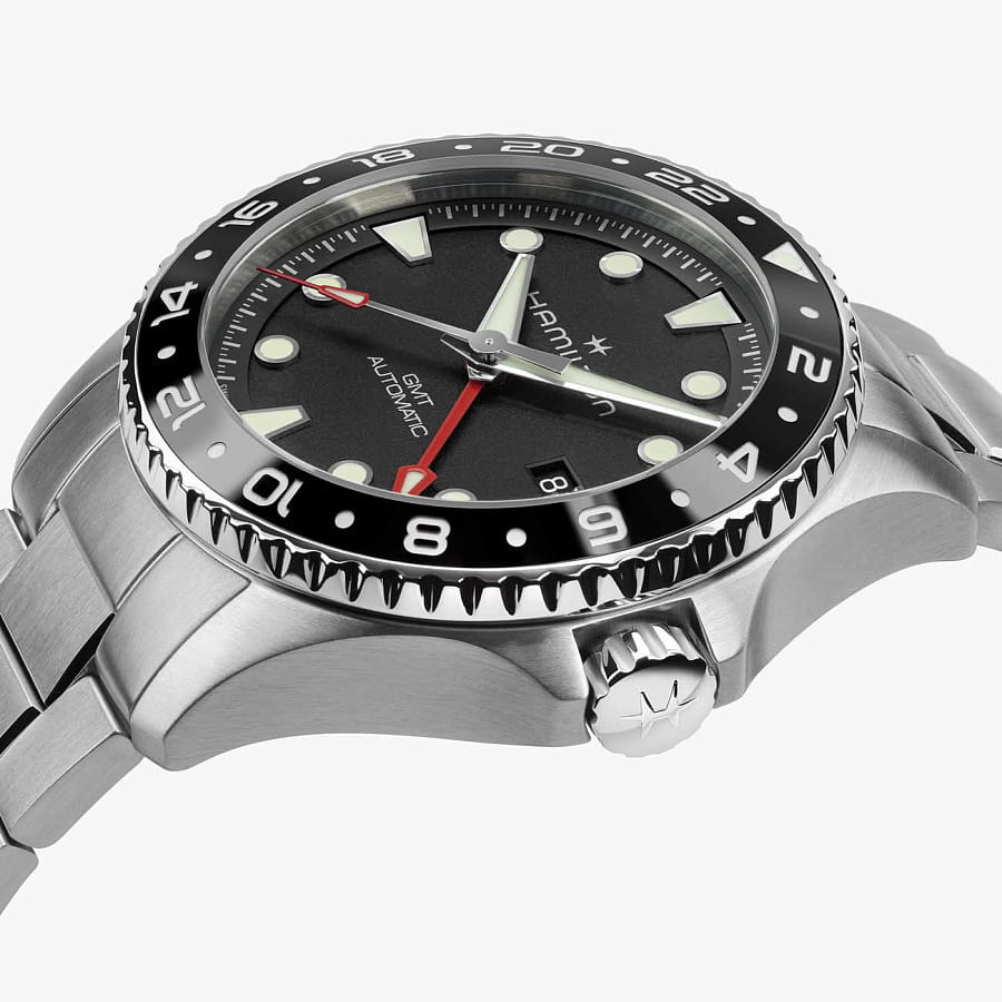 Часы Hamilton Khaki Navy Scuba Auto GMT 43 mm H82555130 — нержавеющая сталь, мужские