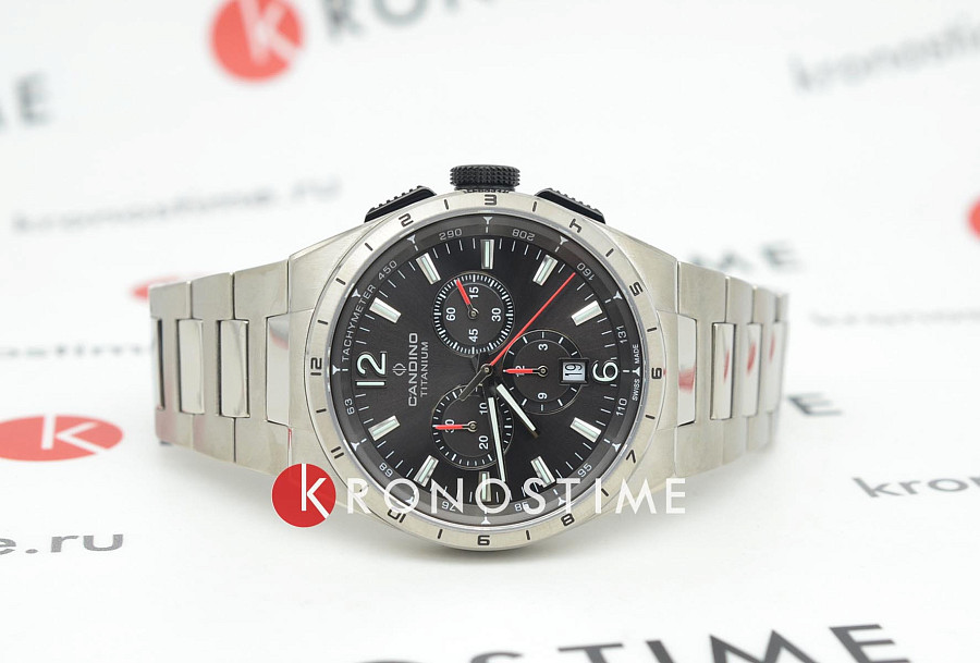 Часы Candino Titanium Chrono C4603/P — кварцевые, титан металл