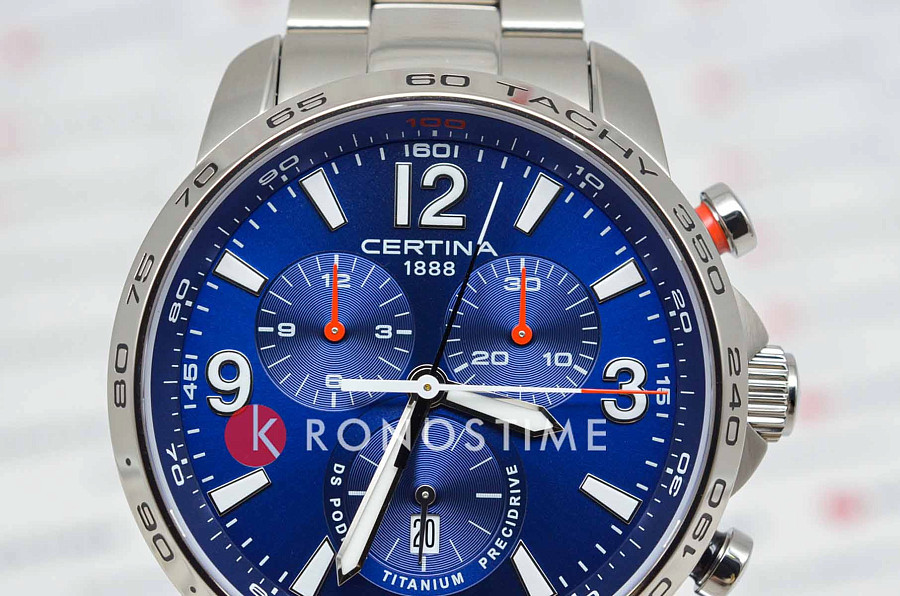 Часы Certina DS Podium Chronograph 1/100 sec C001.647.44.047.00 — титан, Швейцария