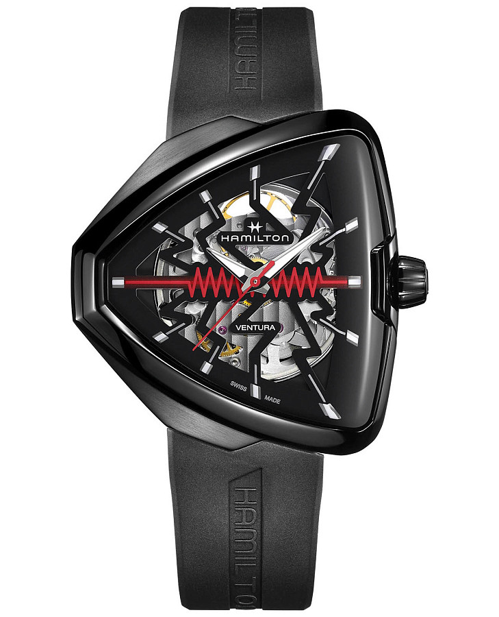 Часы Hamilton Ventura Elvis80 Skeleton Auto H24535331 — мужские, черный