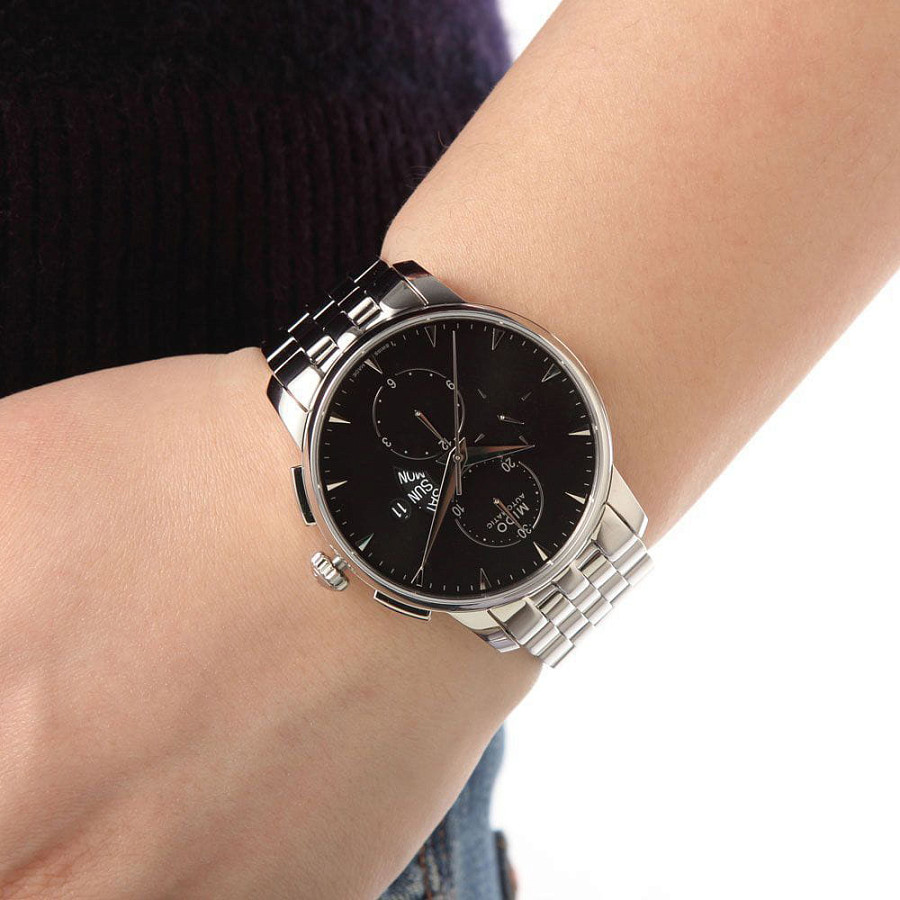 Часы Mido Baroncelli M8607.4.18.12 — механические, металл сталь
