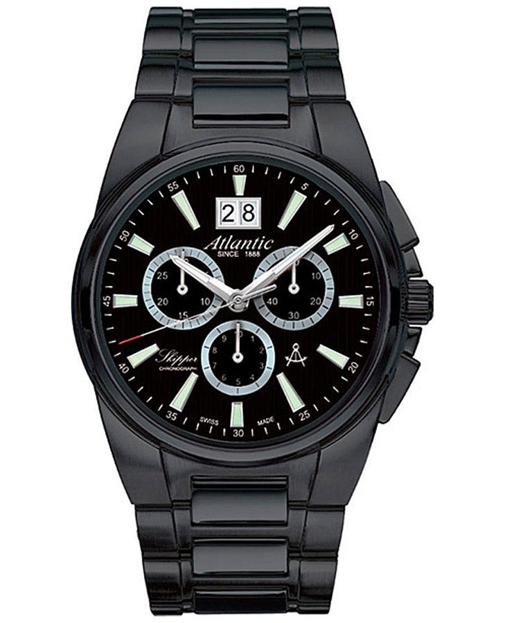 Часы Atlantic Skipper Chronograph 83465.46.61 — мужские, черный