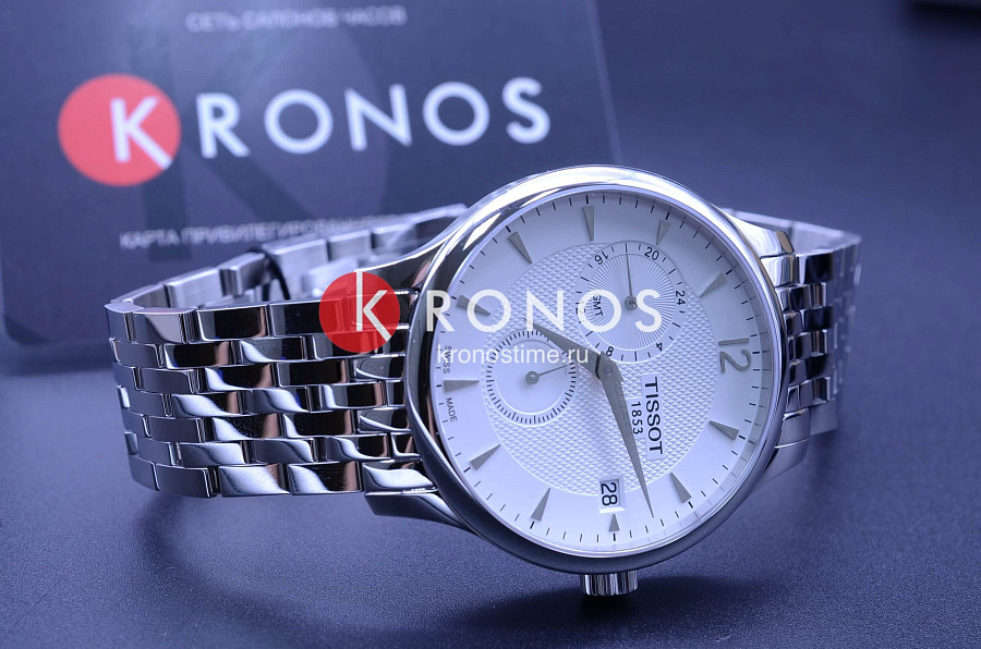 Часы Tissot Tradition GMT T063.639.11.037.00 — сталь металл, Швейцария