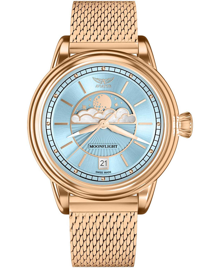 Часы Aviator Douglas MoonFlight V.1.33.2.360.5 — женские, голубой