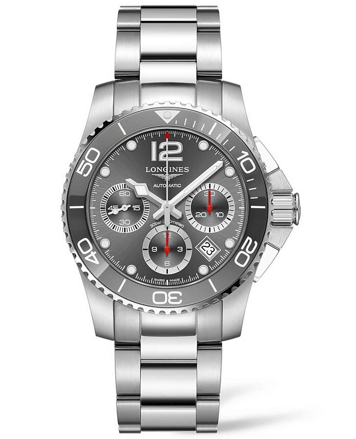 Часы Longines HydroConquest L3.783.4.76.6 — мужские, серый