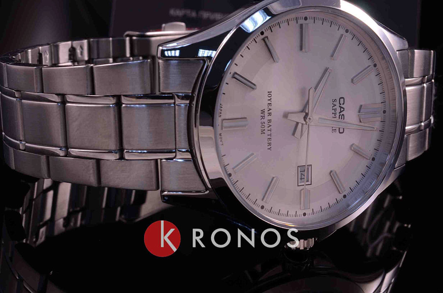 Часы Casio Collection MTS-100D-7AVDF (MTS-100D-7A) — сталь металл, Япония