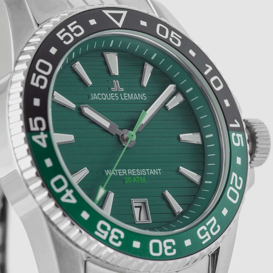 Часы Jacques Lemans Liverpool Diver 1-2205J — мужские, нержавеющая сталь