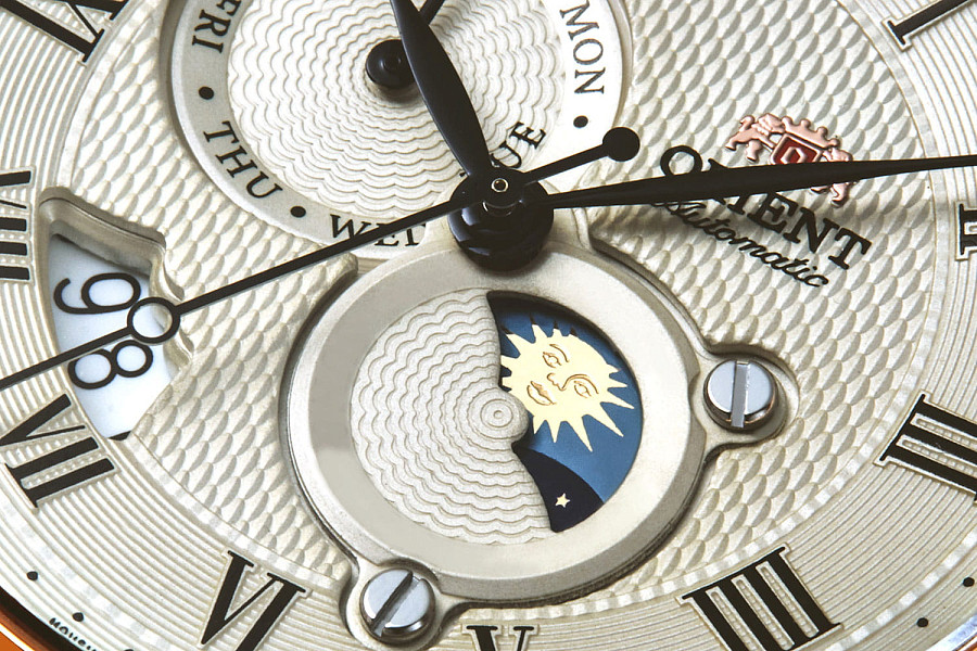 Часы Orient Sun & Moon RA-AK0007S (RN-AK0007S) — бежевый, сталь металл