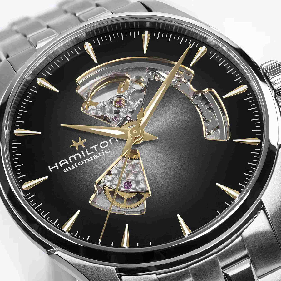 Часы Hamilton Jazzmaster Open Heart Auto H32705180 — черный, металл сталь