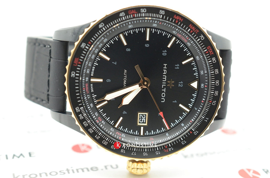 Часы Hamilton Khaki Aviation Converter H76635730 — кожаный, мужские