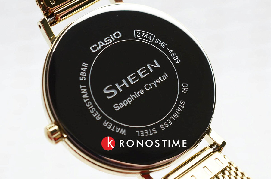 Часы Casio Sheen SHE-4539GM-9A — женские, сталь с ip покрытием